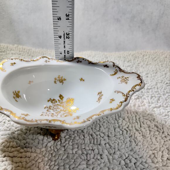 Pate de Limoges Hand Painted Porcelain Gold Dish Made in France Victorian Gold - Picture 10 of 12
